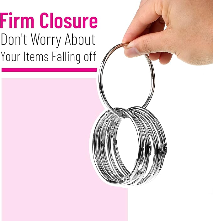 Mr. Pen- Loose Leaf Binder Rings for Index Cards, 3 Inch, 24 Pack, Metal Rings for Index Cards