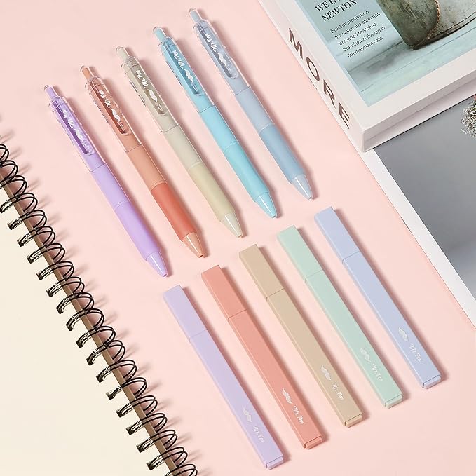 Mr. Pen- Aesthetic Highlighters and Gel Pens, 10 Pack, Pastel Colors No Bleed Bible Highlighters, Black Ink Gel Pens