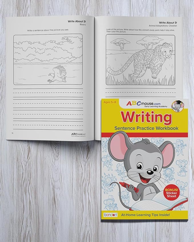 ABCmouse School Readiness Bundle – 4 Interactive Workbooks for Kids Ages 3+, Alphabet, Writing, Math & Scissor Skills, Perfect for Kindergarten Preparation, Includes Markers for Fun Learning
