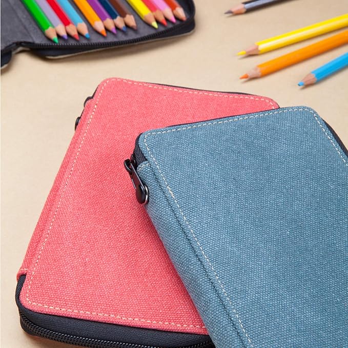 Speedball Art Products 254240 24 Pencil Storage Canvas Pencil Case, Denim