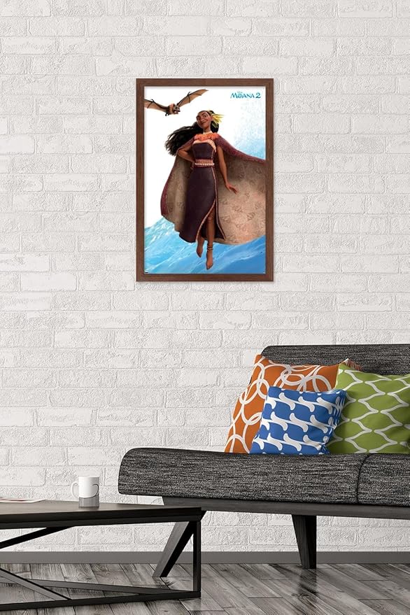 Trends International Disney Moana 2 - Matangi Wall Poster, 22.4L x 14.7W, Mahogany Framed Version