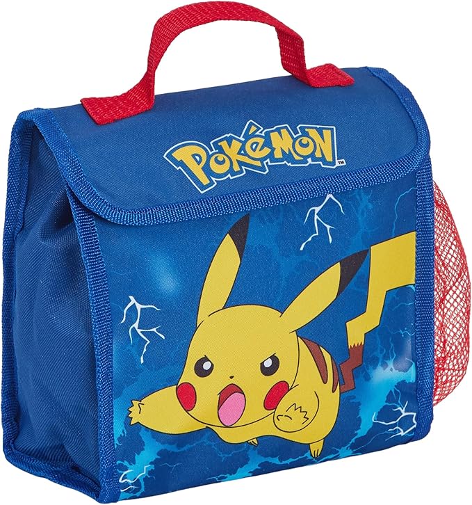 Pokemon Backpack + Lunch Bag + Pencil Case 3 Piece Pikachu School Bag Set College Travel Rucksack