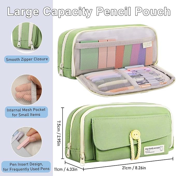 54Pcs Bible Study Supplies, Bible Journaling Kit with Pencil Case, Notebook, No Bleed Highlighters and Pens, Laminated Tabs & More, Note Taking Supplies, Valentines Day Gifts for Women,Green