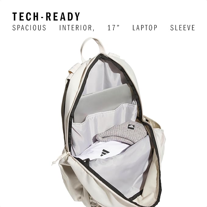 adidas Prime Backpack for Work, Travel Bag for Women and Men with Padded Compartment for Laptop