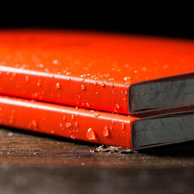 Rite in the Rain Weatherproof Soft Cover Pocket Notebook, 3.5" x 5", Orange Cover, Universal Pattern (No. OR54)