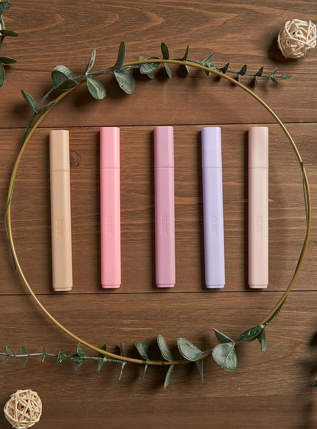 BLIEVE- Aesthetic Highlighters No Bleed Through Assorted Colors, Cute Highlighter For Journaling Office Supplies And Accessories, Bible Highlighters And Pens No Bleed Chisel Tip (MORANDI)