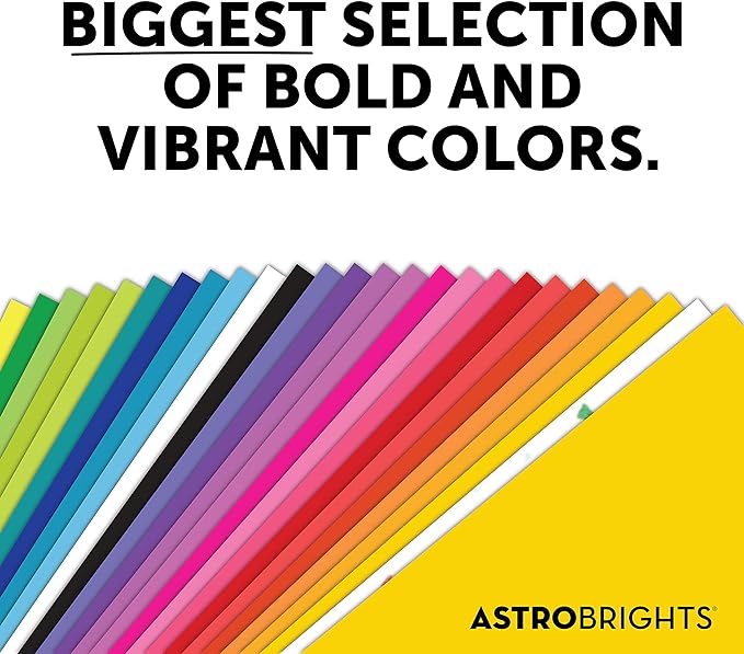 Bright Color Paper, Neenah Astrobrights®, Letter Paper Size, 24 Lb, Assorted Colors, Ream of 500 Sheets (Pack of 2)