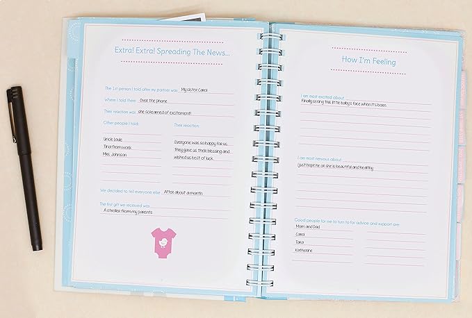 Pearhead My Pregnancy Journal, Pregnancy Memory Book with 7 Baby Keepsake Pockets, Photo Pages, Capture Every Milestone of Your Pregnancy, Gift for New Mom