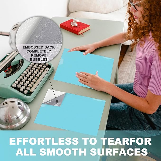 Dry Erase Board Sticker- Whiteboard Stickers-8.3''x11.7'' Removable Dry Erase Sheets- Fridge Dry Erase Paper for Wall/Desk/Refrigerator/Door/Locker/Home/Office/Classroom (Blue-2Pcs)