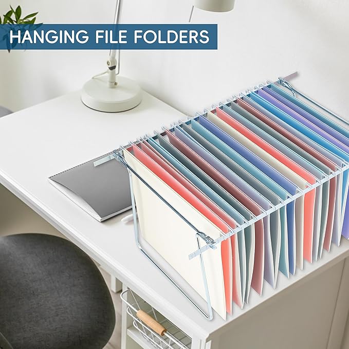 Hanging File Folders,Yellow 25 Pack Letter Size File Folders with 1/5-cut Tabs,Office Essentials for Filing Cabinet & Desk Storage