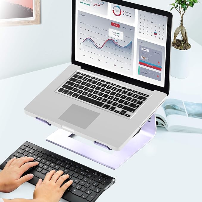 Orionstar Laptop Stand Aluminum Laptop Riser Compatible with Mac MacBook Air Pro 10 to 15.6 Inch Notebook Computer, Ergonomic Elevator Holder (Purple)