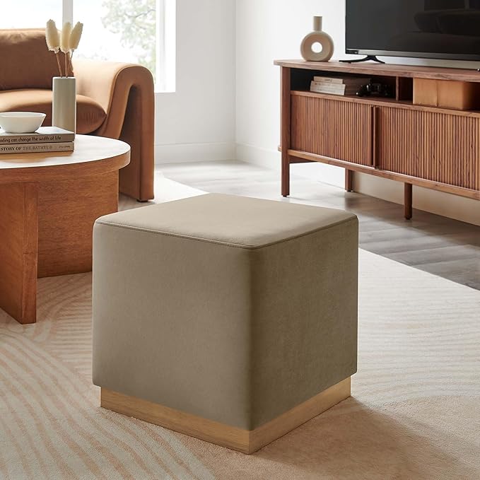 Modway 17" Square Performance Velvet Upholstered Upholstered Ottoman
