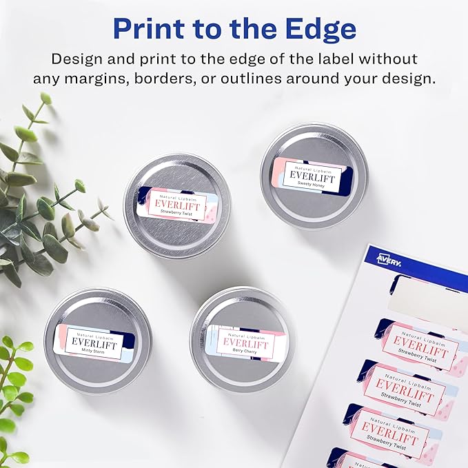 Avery Glossy White Rectangle Labels, Sure Feed Technology, 1-13/16" x 2-3/16", 600 Glossy White Labels, Print-to-The-Edge, Permanent Adhesive, Laser/Inkjet Printable
