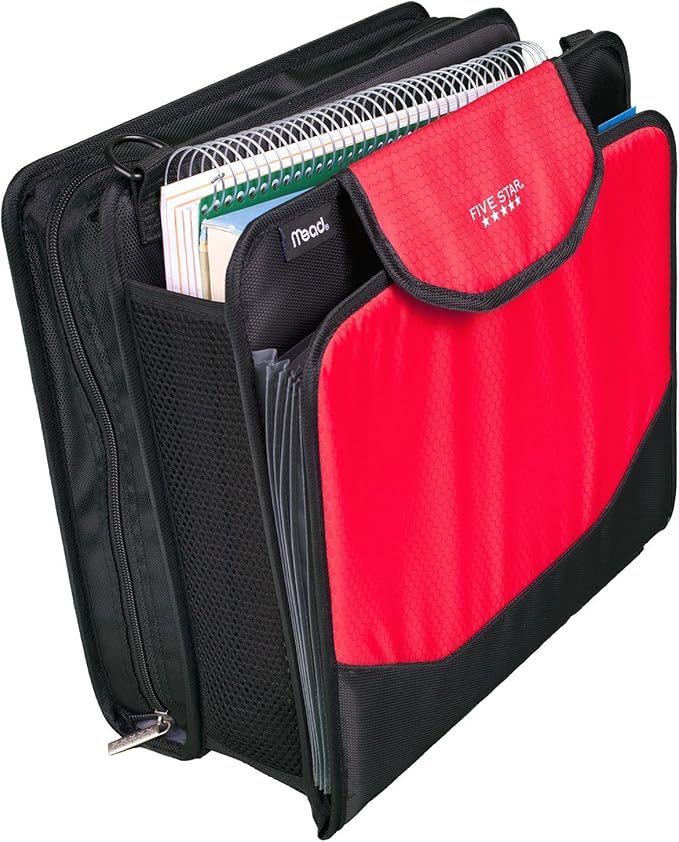 Five Star Sewn Zipper Binder, Fabric, 2 Inch 3 Ring Binder With 4 Inch Capacity, Assorted Colors, Color Selected For You, 1 Count (Pack of 1)