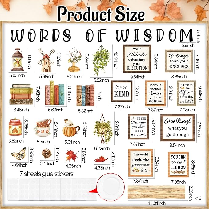 Qilery Bookshelf Bulletin Board Set Words of Wisdom Motivational Classroom Decor Reading Library Bulletin Board Set Inspirational Cutout for Back to School Classroom Decoration