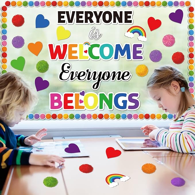 Classroom Bulletin Board Decoration Set Welcome Banner Wall Door Decor Colorful Classroom Decorations for Kindergarten Preschool Elementary Middle School (Welcome)