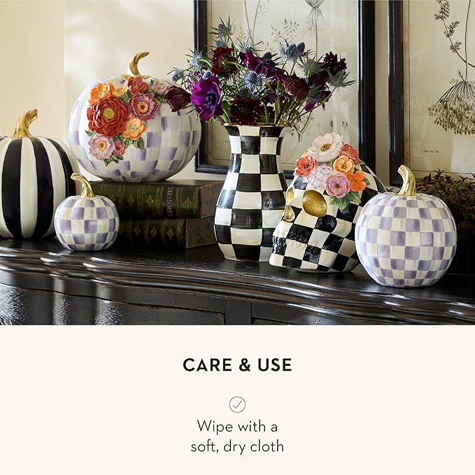 MACKENZIE-CHILDS Violet Check Small Pumpkin