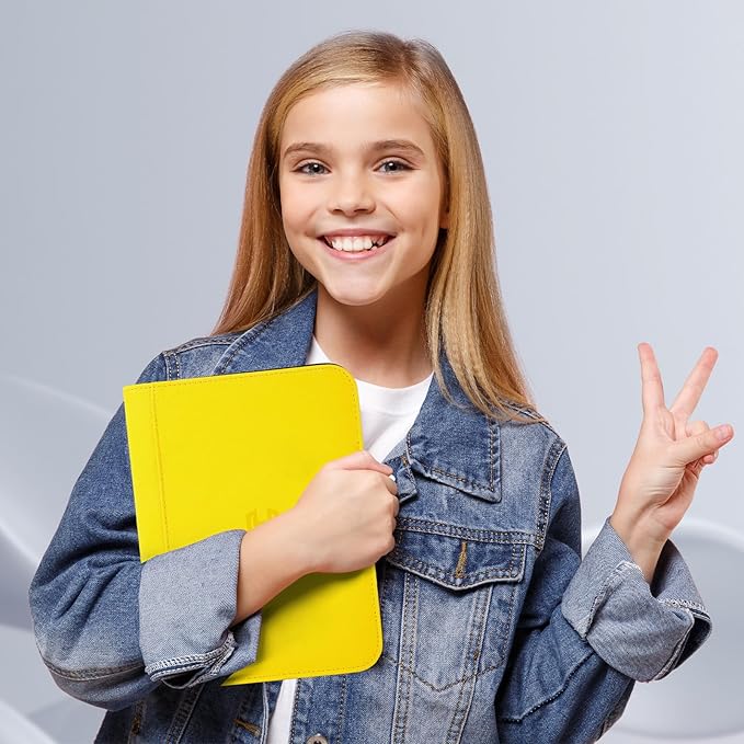 Trading Card Binder with Sleeves, Yellow, 288 Card Storage Capacity, Durable and Waterproof