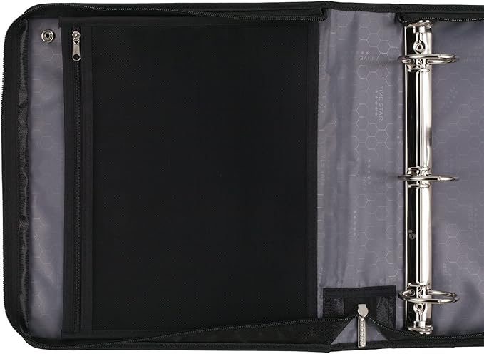 Five Star Sewn Zipper Binder, Fabric, 2 Inch 3 Ring Binder With 4 Inch Capacity, Assorted Colors, Color Selected For You, 1 Count (Pack of 1)