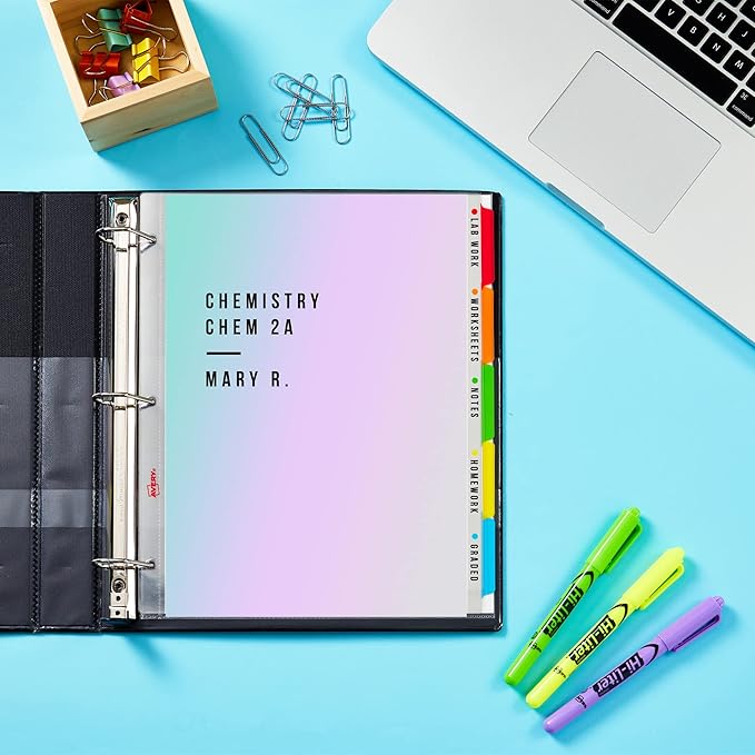 AVERY Clear Easy View Durable Plastic Dividers, 5 Tabs (16740),Multicolor (Pack of 2)