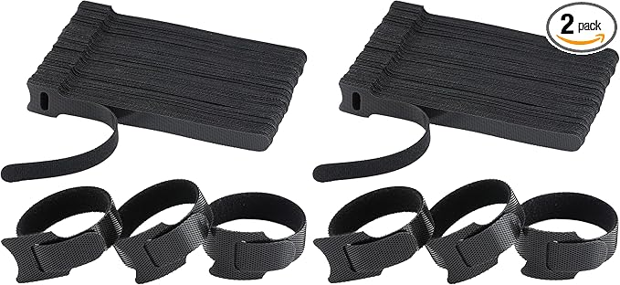 120PCS 6 Inch Reusable Cable Ties Wire Ties Cord Organizer Cable Organizer Adjustable Management Black (Pack of 2)