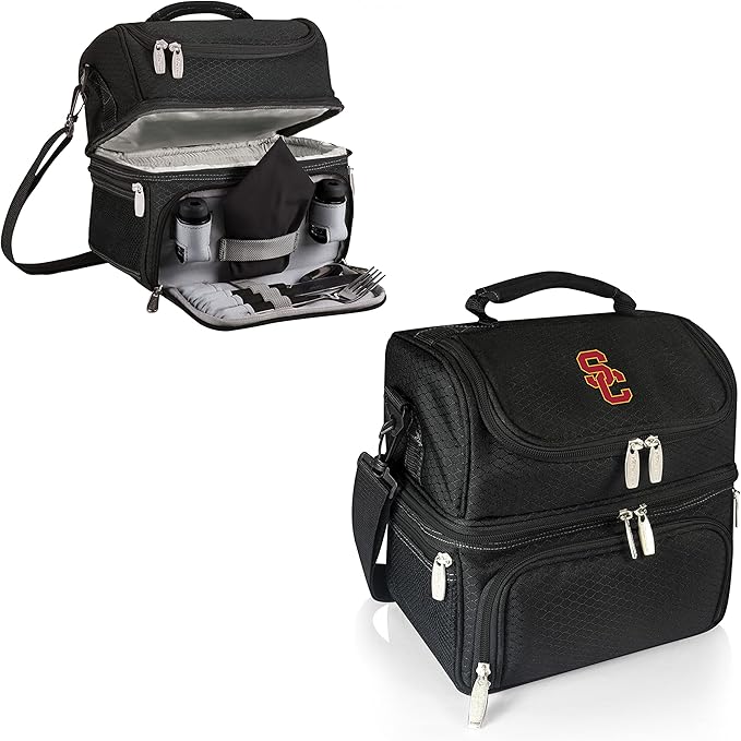 PICNIC TIME NCAA Nebraska Cornhuskers Pranzo Lunch Bag - Insulated Lunch Box with Picnic Set - Lunch Cooler Bag