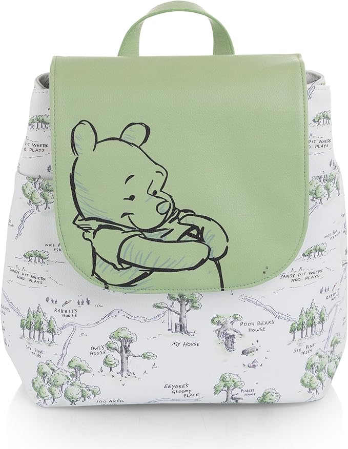 PICNIC TIME Disney Winnie the Pooh Downtown Mini Cooler Backpack, Insulated Lunch Bag, Stylish Beach Bag Soft Cooler, (White)