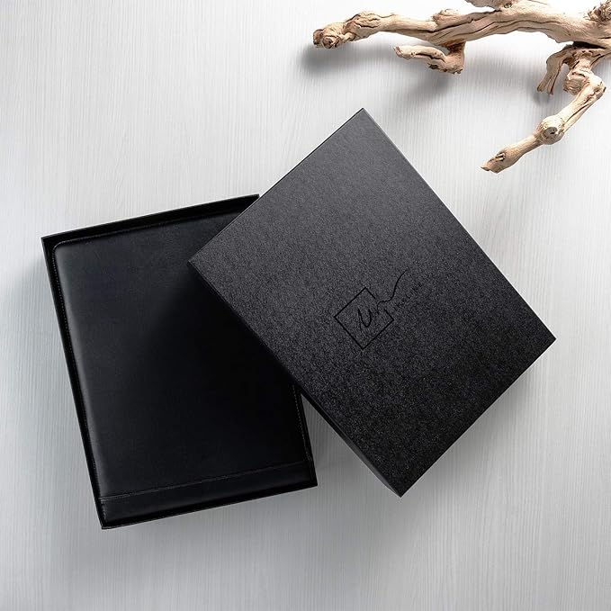 Inkline 7 Ring Check Binder Portfolio -Professional PU Leather Binder with Zippered Closure -500 Check Capacity -9x13 Inch Sheets -Document & Card Organizer -Large Tablet Pocket - Brown (80006)
