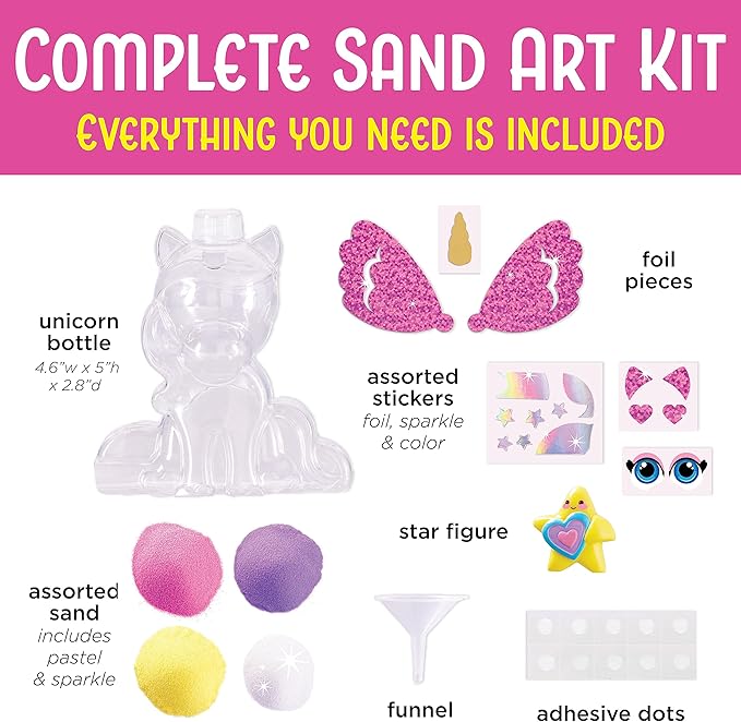 Creativity for Kids Sand Art Kit: Unicorn - DIY Sand Art Kits for Kids, Easter Basket Stuffers & Unicorn Gifts for Girls, Arts and Crafts for Kids (Ages 6+)