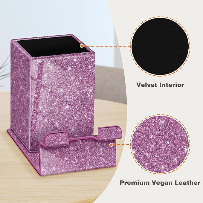 FINTIE Pencil Holder With Phone Stand, Eyeglasses Holder, Desktop Organizer Nightstand Accessories Office Supplies Case
