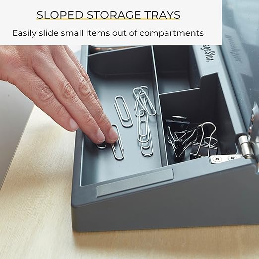 ECR4Kids MessageStor Dry-Erase Glass Board Memo Station, Desk Organizer, Waves