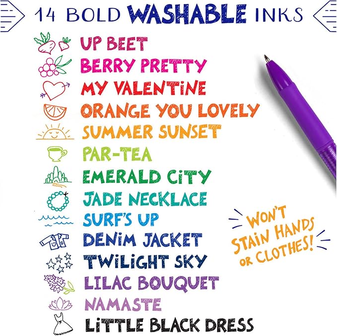 Crayola Colored Gel Pens for Kids and Adult Coloring, Washable Pens Medium Point, 14 Count