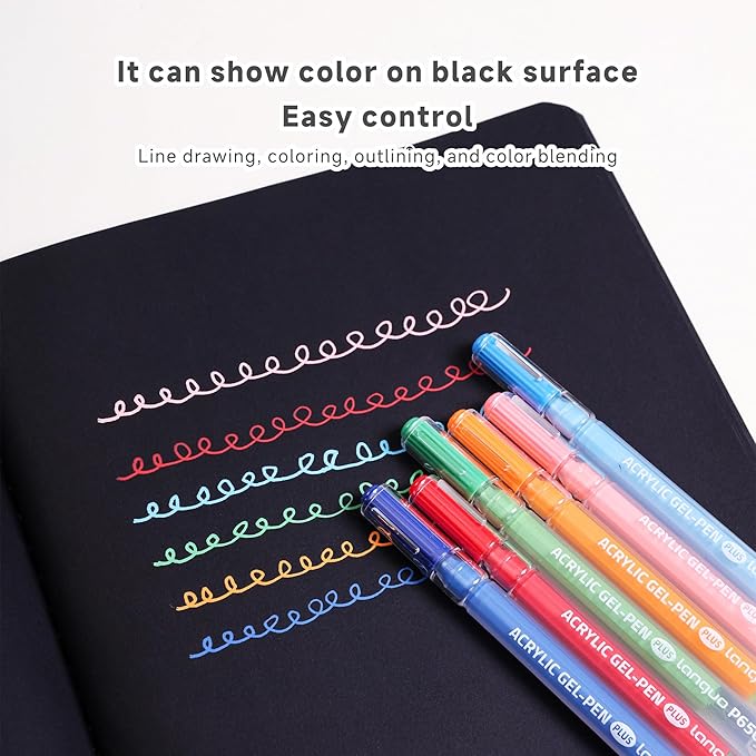 36 Color 1.0mm Fine Pointed Acrylic Gel Pens Coloring for Adult Painting, Writing, Marking, Student Stationery