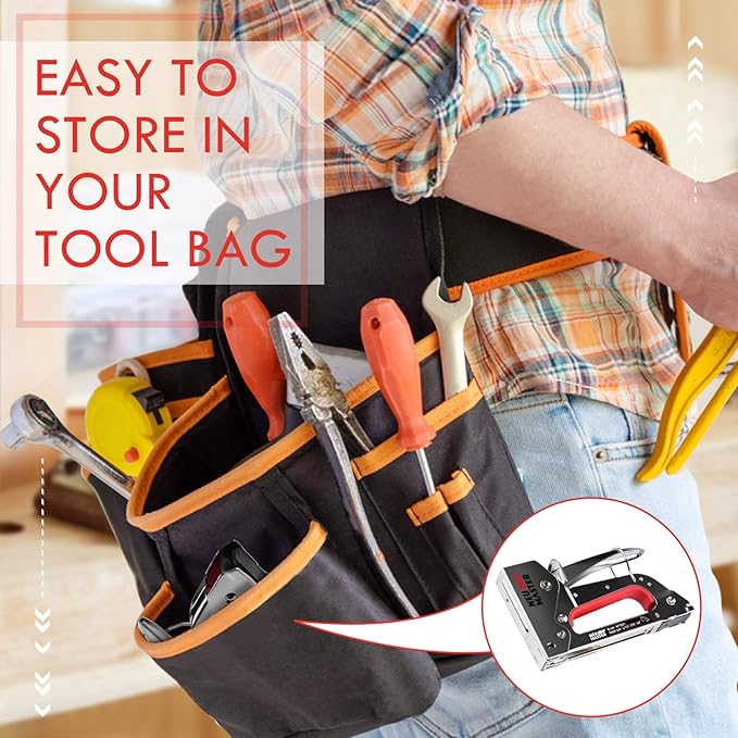 NEU MASTER Staple Gun, Light Duty Stapler Kit Come with 1600 pcs 5/16,3/8 inch JT21 Staple Strip, All Steel Tacker for General Repairs, Crafts, Upholstery, Decorating