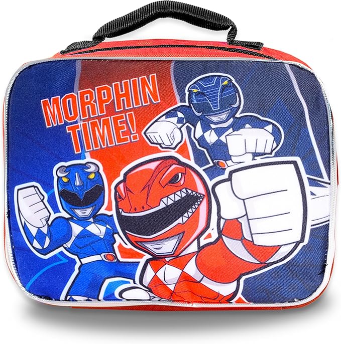 Power Rangers Backpack with Lunch Box for Kids - Bundle with 16" School Bag, Lunch Bag, Stickers, More | Power Rangers School Supplies for Boys