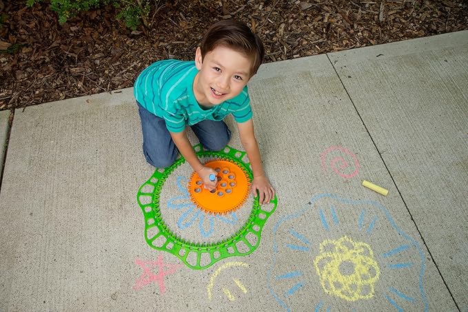 Spirograph Giant Outdoor Jumbo Sidewalk Chalk - Arts and Crafts - Outdoor Activities - Outdoor Toys, Kids Toys, Art Supplies, Craft Supplies, Drawing Kit, Spiral Art, Ages 5+