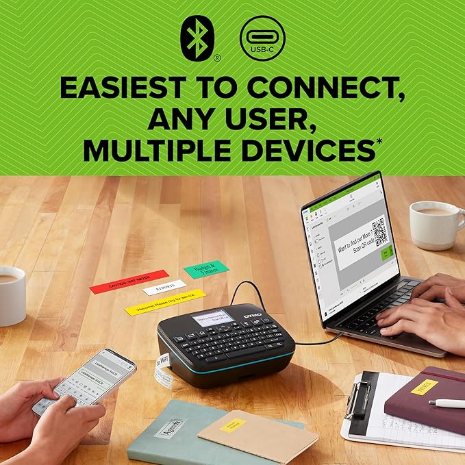 DYMO LabelManager Executive 640 CB Portable Label Printer, Monochrome Output, QWERTY Keyboard, Bluetooth & USB, Compatible with D1 Labels