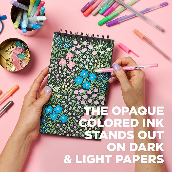 SAKURA Gelly Roll Moonlight 25 Pack, 06 Fine point, Bright Opaque Ink Gel Pens, Creamy Smooth Ink, Writes on Dark Paper