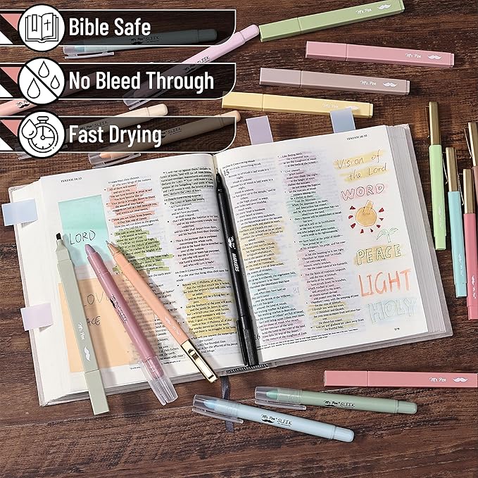 Mr. Pen- Bible Journaling Kit, 127 pcs, Bible Study Supplies, No Bleed Bible Highlighters and Pens No Bleed