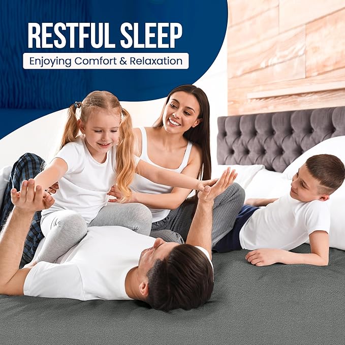 Utopia Bedding Waterproof Mattress Protector King Size, Premium 200 GSM Terry Mattress Cover, Soft & Breathable Bed Cover, Fitted Sheet Style with Stretchable Deep Pockets 17" (Gray)