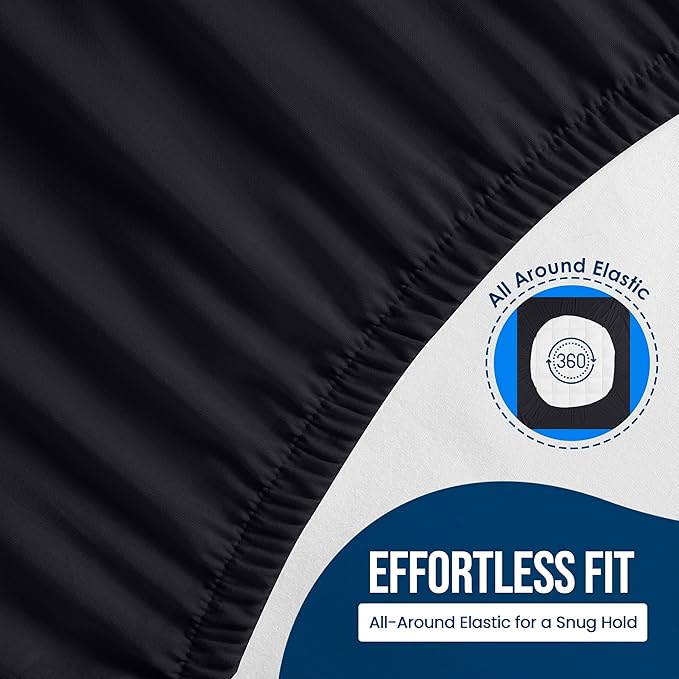 Utopia Bedding Waterproof Mattress Protector Full Size, Premium 200 GSM Terry Mattress Cover, Soft & Breathable Bed Cover, Fitted Sheet Style with Stretchable Deep Pockets 15" (Black)