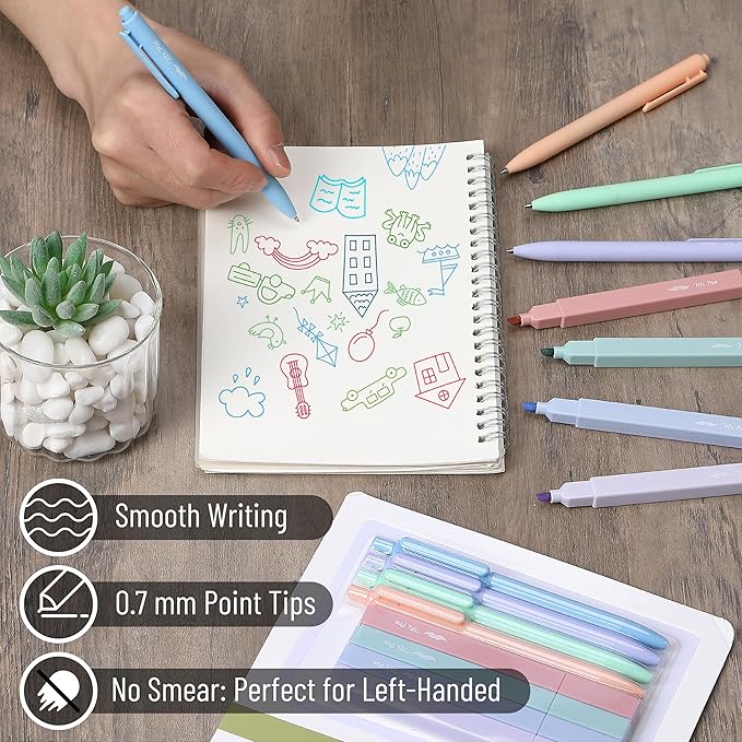 Mr. Pen- Aesthetic Highlighters and Gel Pens, 8 Pack, Assorted Color Highlighters, Colorful Ink Gel Pens