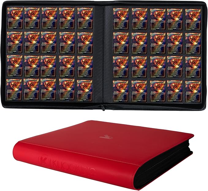 2000 Pockets Trading Card Binder, 20-Pocket Card Ablum Compatible with MTG,Sports Cards & Other Standard Size Trading Card (RED)