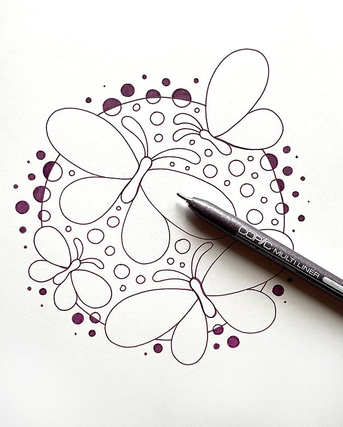 Copic Ciao Alcohol Markers, Doodle Kit Nature, 5 markers + 2 pens