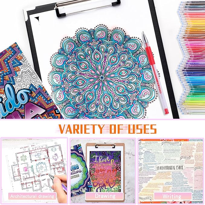160 Colors Gel Pen Ink Refills, Glitter Neon Gel Ink Pens Refills Replace Cartridges for Glitter Gel Pens Set,for Drawing Adult Coloring Books Journaling Women Gifts, No Repeats
