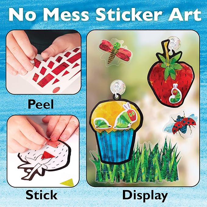 Creativity for Kids The Very Hungry Caterpillar: Sticker Suncatcher Kit - DIY Window Stickers for Toddlers from The World of Eric Carle, Preschool Arts and Crafts for Kids (Ages 3+)