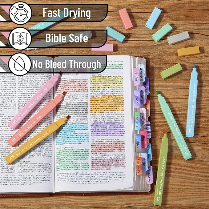 Mr. Pen- Bible Highlighters with Bible Verses, 8 Pack, Ocean, Aesthetic Highlighters, Markers No Bleed Through