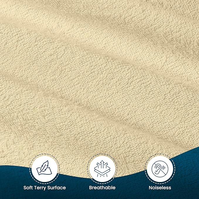 Utopia Bedding Waterproof Mattress Protector Queen Size, Premium 200 GSM Terry Mattress Cover, Soft & Breathable Bed Cover, Fitted Sheet Style with Stretchable Deep Pockets 17" (Beige)