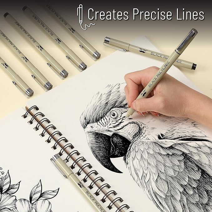 Mr. Pen- Drawing Pens for Artists, 0.3mm, 12 Pack, Black Ink, Micro Fine Point, Fineliner for Sketching Bulk, Bible Journaling