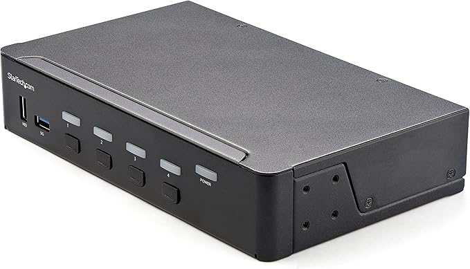 StarTech.com 4 Port HDMI KVM Switch - Single Monitor 4K 60Hz Ultra HD HDR - Desktop HDMI 2.0 KVM Switch with 2 Port USB 3.0 Hub (5Gbps) and 4X USB 2.0 HID, Audio - Hotkey Switching - TAA